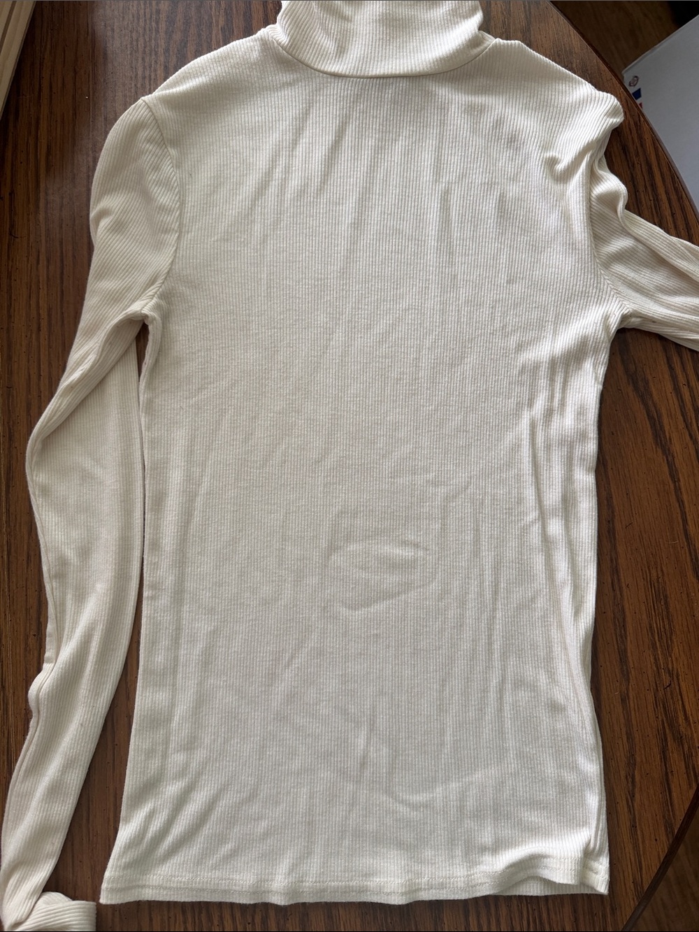 Cream color Ribbed Turtleneck - Picture 3 of 5